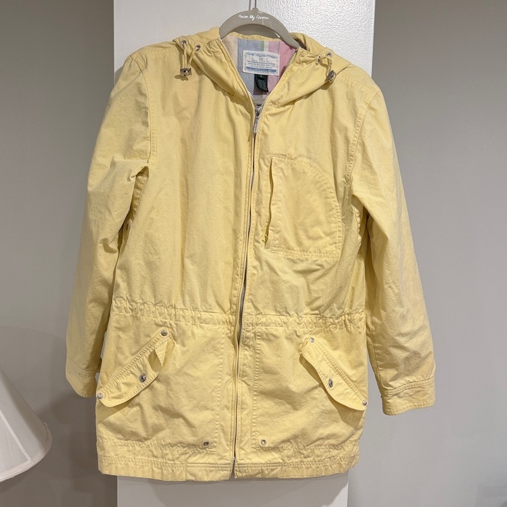 Lauren Ralph Lauren vintage Butter Yellow Field Jacket Hooded Lightweight size S